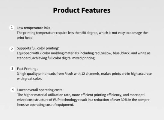 Antinsky J4540 Plus Full Color Multi Material 3d Printer Low Temperature Inks Full Color Printing 3D Inkjet Printers