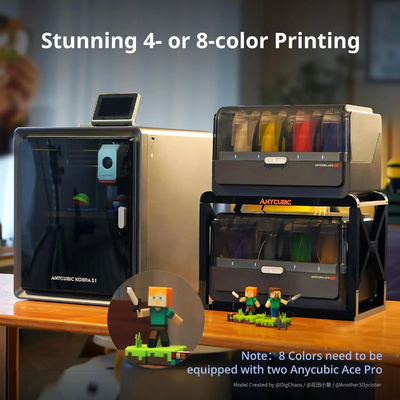 Anycubic Kobra S1 Combo 3D Printer Multi-Color Printer High Speed Max 600mm/s High Precision Rapid Printing 250x250x250mm